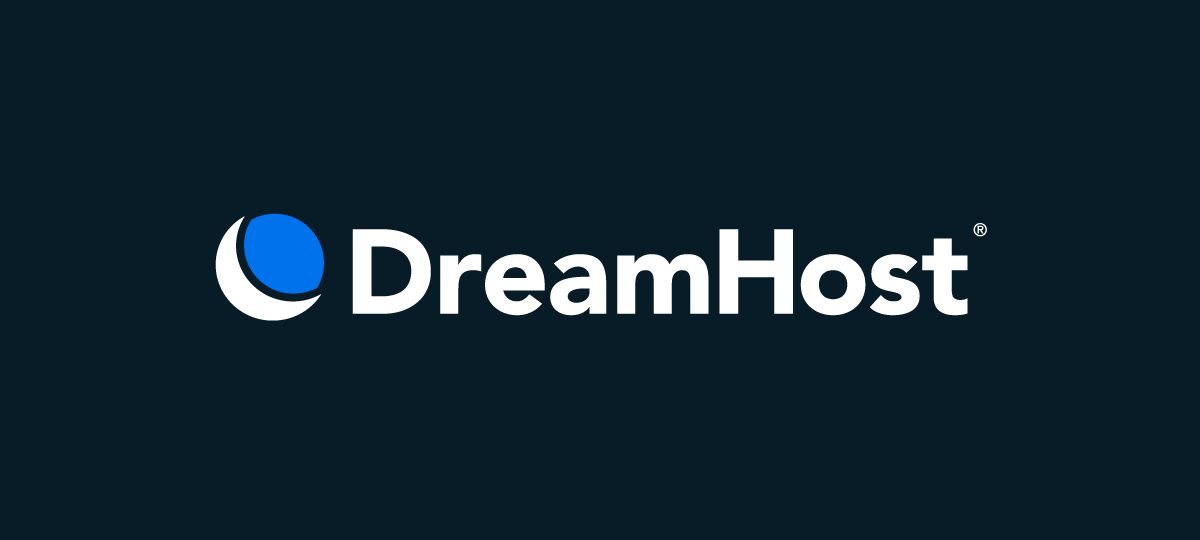 Dreamhost logo - White text on dark blue background